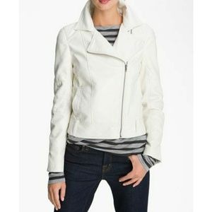 White faux leather jacket